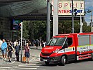 Hasii a policist evakuovali OC Flora na Vinohradsk td v Praze. (8. srpna...