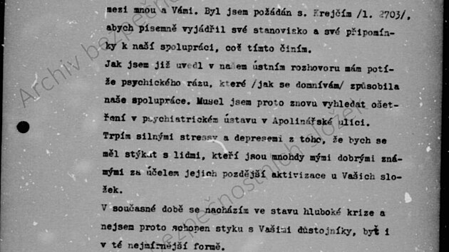 Ze svazku „Olda“, který StB vedla v polovině 80. let k tajné spolupráci s Otou...
