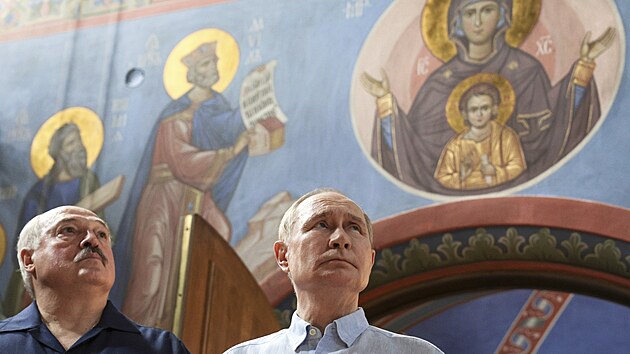 Rusk dikttor Vladimir Putin s bloruskm vldcem Alexandrem Lukaenkem (1. srpna 2025)