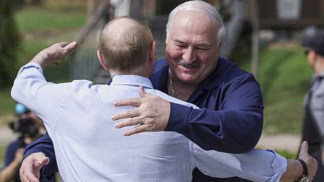 Rusk dikttor Vladimir Putin s bloruskm vldcem Alexandrem Lukaenkem (1. srpna 2025)