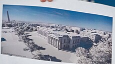 Tisková mluví amerického prezidenta Karoline Leavittová ukazuje vizualizace...