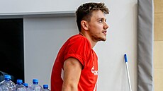 Franti�ek Rylich na tréninku �eské basketbalové reprezentace v Pod�bradech.
