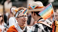 Prahou pro�el duhový pr�chod v rámci festivalu Prague Pride. Ú�astnily se ho...
