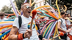 Prahou proel duhový prchod v rámci festivalu Prague Pride. Úastnily se ho...