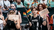 Prahou pro�el duhový pr�chod v rámci festivalu Prague Pride. Ú�astnily se ho...