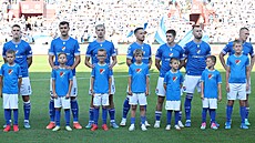 Hrá�i Baníku p�ed za�átkem utkání s Austrií.