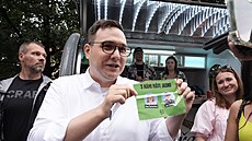 Pedvolební akce koalice SPOLU se zmnila v demonstraci propalestinských...