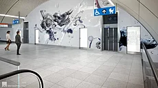 Vizualizace budoucí stanice metra D Pankrác