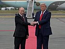 Americký prezident Trump pivítal ruského prezidenta Putina na letiti na...