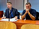 Bval etn Okresnho soudu v Lounech Josef Pelc (vpravo) v jednac sni...