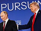 Ruský prezident Vladimir Putin a americký prezident Donald Trump na vojenské...