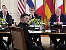 Vybraní evrop�tí líd�i na setkání amerického prezidenta Donalda Trumpa s jeho...