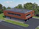 Vizualizace nov stanice Zdravotnick zchrann sluby v ulici Ke Koupaliti v...