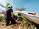 Zsah hasi u havarovan cessny v Bartoovicch na Novojinsku. Uvnit stroje...