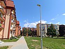 Pohled na st revitalizovanho umperskho sdlit Sever, kde u chodnku nyn...