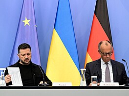 Volodymyr Zelenskyj a Friderich Merz v Berlín (13. srpna 2025)