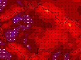 Maximální denní teploty - steda 13. srpna 2025