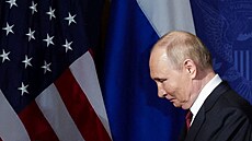 Vladimir Putin na summitu s Donaldem Trumpem (15. srpna 2025)