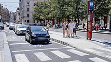 �punt. Tramvajový ostr�vek zastávky Starom�stská je nov� dvakrát �ir�í. �idi�i...