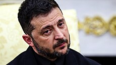 Ukrajinský prezdient Volodymyr Zelenskyj v Bílém dom�.(18. srpna 2025)