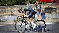 Loic Bettendorff v posledních kilometrech t�etí etapy Czech Tour tvrdohlav�...