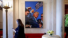 Portrét amerického prezidenta Donalda Trumpa ve vstupní hale Bílého domu (15....