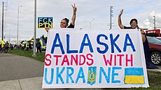 Protesty v aljaském Anchorage ped setkáním prezident Trumpa a Putina (14....