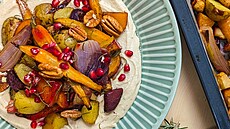 Salt z peen koenov zeleniny s krmovm fazolovm dipem podle Terezie Guha