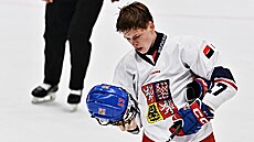 �ech Michal Hartl v utkání Hlinka Gretzky Cupu proti Finsku.