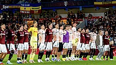 D�kova�ka spar�anských fotbalist� po domácí výh�e nad Olomoucí.