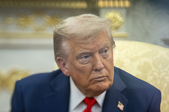 Donald Trump v Bílém dom� b�hem náv�t�vy jihokorejského prezidenta I �e-mjonga...