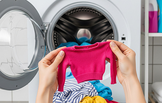 Tento svetr se srazil o mnoho velikostí.