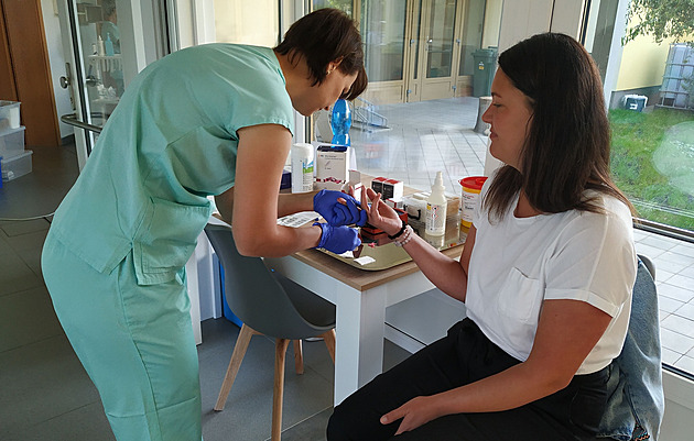 Odbr krve ve Slezské nemocnici v Opav. (28. srpna 2025)