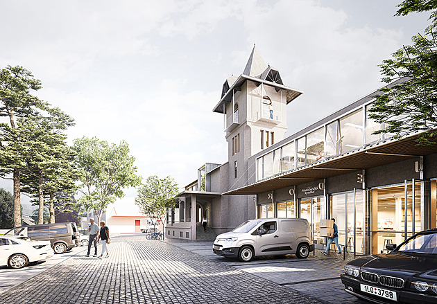 Vizualizace zámeku v areálu Vratislavické kyselky od OTA ateliér (2025)