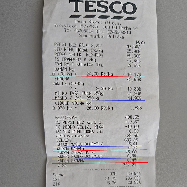 Tesco účtuje slevy jinak, než uvádí. Porušení zákona, rozhodla inspekce