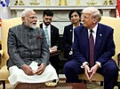 Americký prezident Donald Trump a indický premiér Naréndra Módi v Bílém dom...