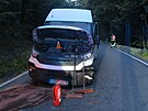 Nsledky dopravn nehody mezi obcemi Mal Hradisko a Stnava na Prostjovsku...