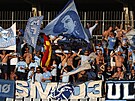 Fanou�ci Malmö na Androv� stadionu v Olomouci.
