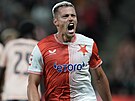 Slávistický obránce Tomá� Hole� se raduje ze svého gólu v utkání proti...