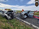 Tragická nehoda dvou osobních voz� zastavila provoz na silnici 1/47 u obce...