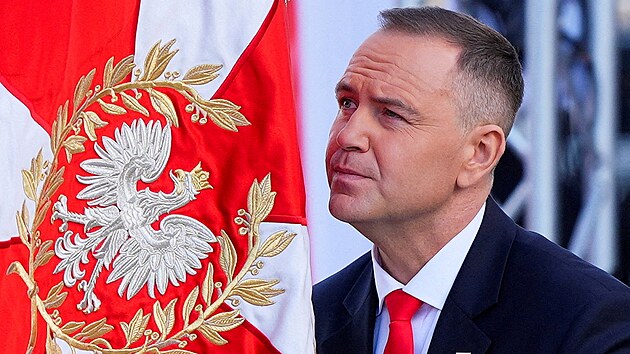 Polsk� prezident Karol Nawrocki b�hem sv� inaugurace (6. srpna 2025)