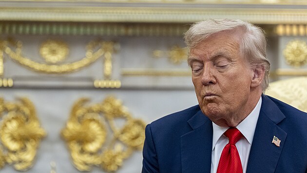 Donald Trump v Bílém dom� b�hem náv�t�vy jihokorejského prezidenta I �e-mjonga...