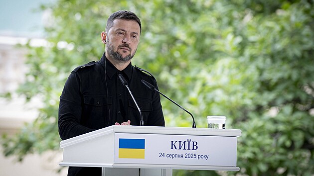Ukrajinsk� prezident Volodymyr Zelenskyj (24. srpna 2025)