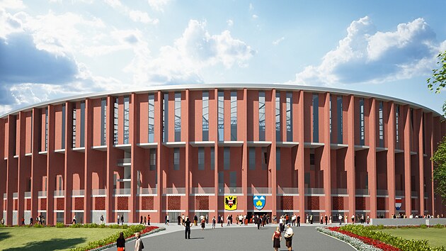 Jak by mohl vypadat modern fotbalov stadion v lokalit za Lunkami v Brn, ukzal u nvrh architekta Petra Hri z roku 2008.