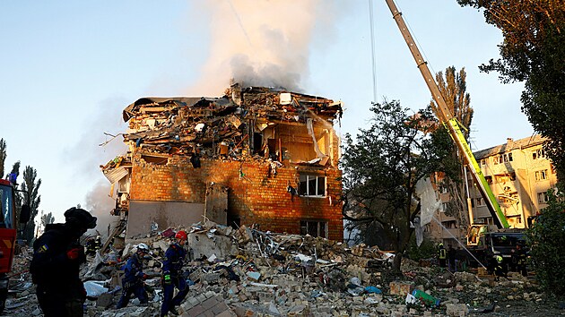 Rusko v noci zatoilo na ukrajinsk hlavn msto Kyjev. (28. srpna 2025)