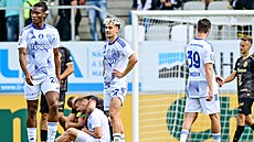 Hrá�i Olomouce po prohraném utkání.