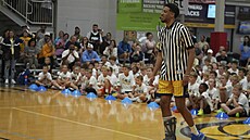 Tyrese Haliburton z Indiana Pacers b�hem svého basketbalového kempu.