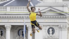 Armand Duplantis p�i mítinku Diamantové ligy ve �výcarsku.