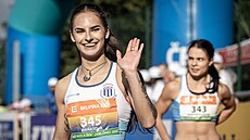 Sprinterka Karolína Ma�asová na mistrovství republiky v Jablonci