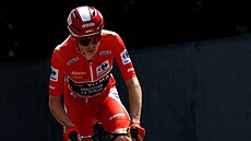 Dánský cyklista Jonas Vingegaard (Visma), pr�b�ný lídr �pan�lské Vuelty, v akci